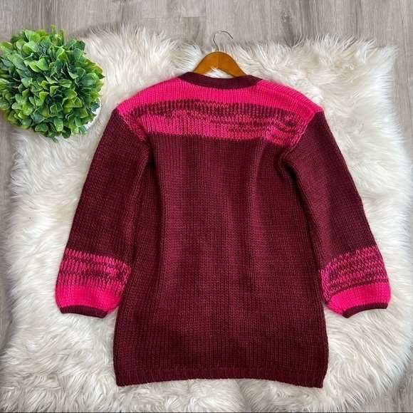 Sundance Fair Isle Nordic Chunky Knit Oversized Cardigan Sweater - Picture 5 of 6